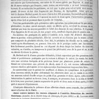 0502 - Page 498 - Revue de la presse étrangère. Chirurgie. Traitement du spina bifida par l'excision / Extraction par la laparotomie du plus gros calcul qui ait été enlevé avec succès d'une vessie humaine / Anus contre nature du caecum siégeant à l'ombilic. Résection du caecum. Guérison (Annales de la Société belge de chirurgie, 15 juin 1893)