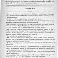 0507 - Page 503 - De l'examen des urines dans les assurances sur la vie / Courrier. Médecine opératoire / Faculté de médecine de Bordeaux / Faculté de médecine de Lyon