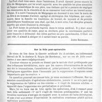 0583 - Page 579 - Mort du Professeur Leon le Fort [Jules Rochard] / Sur la folie post-opératoire