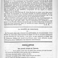 0685 - Page 685 - Sommaire / La société de chirurgie / Feuilleton. Les grands lavages de l'intestin