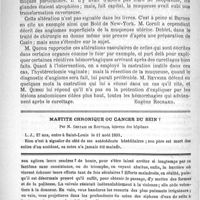 0688 - Page 688 - La société de chirurgie [Eugène Rochard] / Mastite chronique ou cancer du sein ? Par M. Gervais de Rouville... / Feuilleton. Les grands lavages de l'intestin