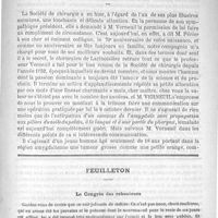 0757 - Page 757 - Sommaire / La société de chirurgie / Feuilleton. Les Congrès des rebouteurs