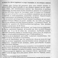 0781 - Page 781 - Sommaire / A propos du décret organisant le stage hospitalier et les cliniques annexes