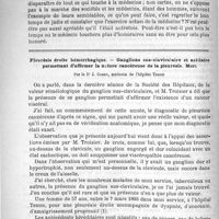 0806 - Page 806 - 11 décembre 1893 / Pleurésie droite hémorrhagique. - Ganglions sus-claviculaire et axillaire permettant d'affirmer la nature cancéreuse de la pleurésie. Mort, par le Dr J. Comby...