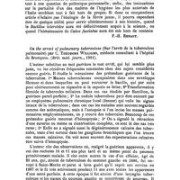 0090 - Page 87 - Revue des journaux. La teoria delle zanzare e gli ultimi studi sulla eziologia della febbre gialla (La théorie des moustiques et les dernières études sur l'étiologie de la fièvre jaune), par le professeur G. Sanarelli (Gazzetta degli Ospedali e delle Cliniche, 1901, n° 102). [F.-H. Renaut]. / On the arrest of pulmonary tuberculose (Sur l'arrêt de la tuberculose pulmonaire) par C. Théodore Williams, ... (Brit. méd. journ., 1901)
