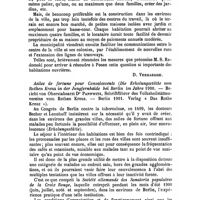 0185 - Page 182 - Revue des journaux. Les habitations ouvrières à Posen (Ueber fördening des Wohnungs-hygiene in Posen, von S. Radomski. Veröffentlichungen des Vereins zur Fürsorge für kranke Arbeiterzu Posen. Heft 1, Posen 1901.). [D. Verhaeghe]. / Asiles de fortune pour Convalescents (Die Erholungsstätte vom Rothen Krenz in der Jungfernhaide bei Berlin im Jahre 1900. - Bericht von Oberstabsarzt Dr Pannwitz, Schriftführer des Volksheilstättenvereins vom Rothen Kreuz. - Berlin 1901. Verlag « Das Rothe Kreuz »)