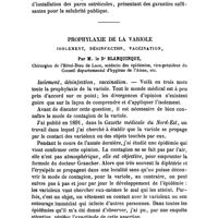 0593 - Page 591 - Mémoires. Les huîtres et la fièvre typhoïde. Par M. E. Sacquépée... / Prophylaxie de la variole. Isolement, désinfection, vaccination. Par M. le Dr Blanquinque, ..