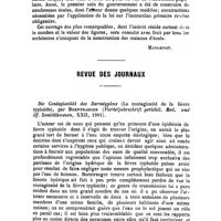 0645 - Page 643 - Bibliographie. Volksschulhauser (Maisons d'école populaire), in Oesterreich-Ungarn, Bosnien und der Herzegovina, ..., par C. Hintrager, ... Arnold Bergsträrser, Stuttgart, 1901. / Revue des journaux. Die Contagiosität des Darmtyphus (La contagiosité de la fièvre typhoïde), par Borntraeger (Vierteljahrschrift gerichtl. Med. und öff. Sanitätswesen, XXII, 1901)