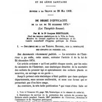 0692 - Page 690 - Société de médecine publique et de génie sanitaire. Annexe à la Séance du 28 mai 1902. Du degré d'efficacité de la loi du 24 décembre 1874 (Loi Théophile Roussel). Par M. le Dr Jacques Bertillon, ... I. - Influence de la loi Théoph. Roussel, sur la mortalité des enfants du premier âge