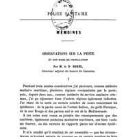 0774 - Page 769 - Mémoires. Observations sur la peste et son mode de propagation. Par M. le Dr Borel, ... I