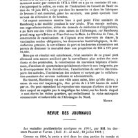 0836 - Page 831 - Bibliographie. Die Gesundheitsverhaltnisse Hamburgs in neunzehnten Jahrhundert 1901 (Les conditions d'hygiène de la ville de Hambourg au XIXe siècle). - Hambourg, L. Von, 1901. / Revue des journaux. Les maladies pestilentielles exotiques en 1901, par MM. les docteurs Proust et Faivre. (Bull. Ac. de méd., 22 juillet 1902.)