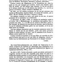 0855 - Page 850 - Revue des journaux. Vaccination and common sense (Vaccination et sens commun), par F.-D. Acland, The Brit. med. Journal, 26 avril 1902, p. 1009. [Catrin]. / Die Probe-Tuberculininjection zur Abwehr der Tuberculose in der Armee (L'épreuve de l'injection de tuberculine pour l'élimination de la tuberculose dans l'armée), par Klimowitz (Zeitschrift für Hygiene und Infectionskrankheiten, 1902, p. 141)