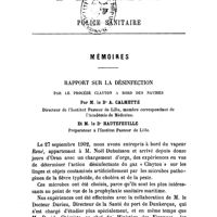 0870 - Page 865 - Mémoires. Rapport sur la désinfection par le procédé clayton à bord des navires. Par M. le Dr A. Calmette... Et M. le Dr Hautefeuille..