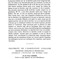 0888 - Page 883 - Mémoires. La transmission de la fièvre typhoïde par les huîtres, à Constantinople. Par M le Dr Remlinger, ... / Salubrité de l'habitation anglaise. Prescriptions législatives et réglementaires concernant l'évacuation des matières usées. Par M. Henri Garnier... I. - Des cabinets d'aisances