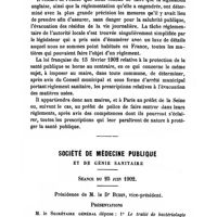0908 - Page 903 - Mémoires. Salubrité de l'habitation anglaise. Prescriptions législatives et réglementaires concernant l'évacuation des matières usées. Par M. Henri Garnier... Conclusion. / Société de médecine publique et de génie sanitaire. Séance du 25 juin 1902. Présentations