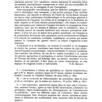 0932 - Page 927 - Revue des journaux. Appréciation du rôle de la contagion dans les fièvres éruptives, par le Dr Kelsch, ... (Le Caducée, 5 juillet 1902, p. 169). [F.-H. Renaut]. / I. - Contribution à l'étude du paludisme en Algérie (Constantine), par le Dr A. Billet, ... (Annales de l'Institut Pasteur, 25 mars 1902, p. 185)