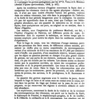 0941 - Page 936 - Revue des journaux. Le biancherie e gli abiti studioti dal punto di vista del loro contenuto batterico e della loro attitudine come mezzi di conservazione e propagazione dei germi patogeni (Le linge et les vêtements étudiés au point de vue de leur teneur bactérienne et de leur aptitude à conserver et à propager les germes pathogènes), par les Drs D. Viola et G. Morello (Annali d'igiene sperimentale, 1902, p. 407)