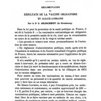 0976 - Page 971 - Mémoires. Réglementation et résultats de la vaccine obligatoire en Alsace-Lorraine. Par Le Dr D. Goldschmidt ..