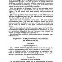 0986 - Page 981 - Mémoires. Réglementation et résultats de la vaccine obligatoire en Alsace-Lorraine. Par Le Dr D. Goldschmidt ... Loi du 8 avril 1874 sur la vaccine obligatoire, en Allemagne. / Règlement du 18 janvier 1900 sur la vaccine en Alsace-Lorraine