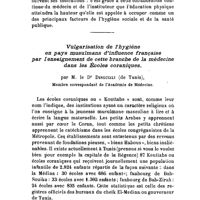 1330 - Page 1330 - Société de médecine publique et de génie sanitaire. XIe congrès d'hygiène tenu du 21 au 24 octobre 1924 au grand amphithéatre de l'institut pasteur - Paris. Deuxième partie. Rapports et communications concernant l'enseignement de l'hygiène. Enseignement primaire et secondaire. Le rôle du médecin dans l'éducation physique, par M. le Dr P. Kouindjy... / Vulgarisation de l'hygiène en pays musulmans d'influence française par l'enseignement de cette branche de la médecine dans les Écoles coraniques, par M. le Dr Dinguizli..