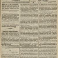 0015 - Page 5 - Sommaire / Séance de l'Académie de médecine. [Dr Brochin] / Hôtel-Dieu. M. Rostan. Quelques mots sur le traitement de la fièvre typhoïde / [Feuilleton]. Étude sur la nostalgie