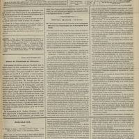 0613 - Page 605 - Sommaire / Séance de l'Académie de médecine. [Dr Brochin] / Hôpital Beaujon. M. Huguier. De l'allongement oedémateux du col utérin, et de son diagnostic différentiel avec l'hypertrophie sous ou intravaginale de cet organe. (Observation recueillie par M. Amb. Delaunay...) / Feuilleton. La salamandre du Japon. - Fabrication artificielle de la glace. - Les piles du Docteur Watson. - Une consultation à Naples