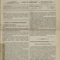 0013 - Page 1 - Sommaire / Séance de l'Académie de médecine. [Dr Victor Révillout] / Hôpital des Enfants-Malades. M. Bouchut. Traitement du croup par l'émétique