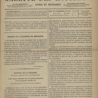 0085 - Page 73 - Sommaire / Séance de l'Académie de médecine. [Dr Victor Révillout] / Hôpital de la Charité. M. Peter... Conférences cliniques sur les pelvi-péritonites et la paraplégie utérine. (Recueillies par M. J. Finot...)