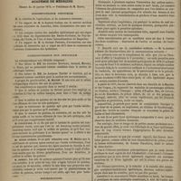 0112 - Page 100 - Hôtel-Dieu. M. Noel Guéneau de Mussy. Leçons cliniques sur la diarrhée chronique. (A suivre) / Académie de médecine. Séance du 30 janvier 1872. Correspondance officielle / Correspondance non officielle / Présentations / Lectures. Sur un phénomène nouveau d'influence des nerfs sur la circulation. M. Armand Moreau / Nouvelle note sur la constitution médicale. M. le Docteur Liégey...