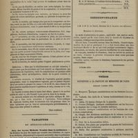 0170 - Page 158 - Société de chirurgie. Séance du 7 février 1872. Lectures.. Ovariotomie. - Deux nouvelles opérations d'ovariotomie, suivies de guérison. M. Panas. (Sera continué) / Tablettes du médecin-légiste / Souscription nationale pour la libération du territoire / Correspondance. [Grandcollot] / Thèses soutenues à la Faculté de médecine de Paris pendant l'année 1872