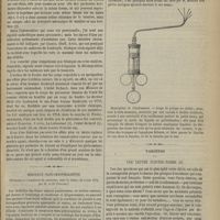 0545 - Page 533 - Médecine légale. Cas de mort déterminée par la foudre. - autopsie quelques considérations sur les accidents causés par le fluide électrique sur l'homme et les animaux ; par M. le Docteur Fredet... / Séringue naso-oesophagienne. (Présentée à l'Académie de médecine, dans la séance du 4 juin 1872, par M. le Dr Fauvel) / Variétés. Une lettre d'Outre-Tombe