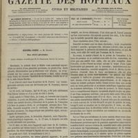 0733 - Page 721 - Sommaire / Hôtel-Dieu. M. Richet. Des abcès pleuraux. Leçon clinique recueillie par M. E. Demange...