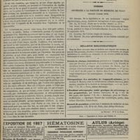 0739 - Page 727 - Société médicale des hôpitaux. Séance du 10 mai 1872. (A suivre) / Thèses soutenues à la Faculté de médecine de Paris pendant l'année 1872 / Bulletin bibliographique