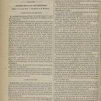 0810 - Page 798 - Académie de médecine. Séance du 27 août 1872. Correspondance non officielle. Discours prononcé par M. Barth aux obséques de M. Louis / Société médicale des hôpitaux. Séance du 14 juin 1872. Présentation de malades. M. Maurice Raynaud, compte rendu du livre de M. Woillez : Diagnostic des affections de poitrine / Communications. M. Brouardel : De la pneumonie interstitielle qui accompagne la pleurésie, et des indications qui en ressortent au point de vue de la thoracentèse