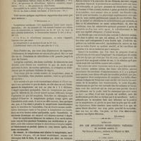 0822 - Page 810 - Maison Municipale de Santé. M. Demarquay. Conférences sur l'association de la morphine et du chloroforme, et sur un nouveau mode d'administration de cet agent. (Leçons recueillies par M. Redard). (A suivre) / Mémoire sur les affections syphilitiques précoces du système osseux ; par Charles Mauriac...