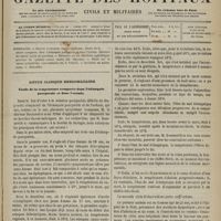 0885 - Page 873 - Sommaire / Revue clinique hebdomadaire. Étude de la température comparée dans l'éclampsie puerpérale et dans l'urémie