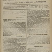 0917 - Page 905 - Sommaire / Session de l'association française pour l'avancement des sciences. - Résumé des travaux communiqués à la section des sciences médicales / Accroissement normal et pathologique des os / Variole, vaccine et inoculation post-vaccinale / Température animale