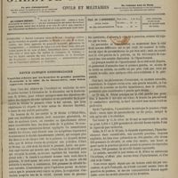 0957 - Page 945 - Sommaire / Revue clinique hebdomadaire. Expulsion réitérée par les bronches de grandes quantités de sérosité à la suite de la thoracentèse, sans lésion apparente du poumon