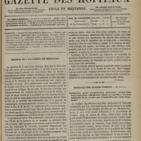 0973 - Page 961 - Sommaire / Séance de l'Académie de médecine. [Dr Brochin] / Hospice des Quinze-Vingts. M. Fieuzal. Ophthalmie grave (Conjonctivite ulcéreuse ; kérato-iritis avec hypopion). - Blépharite ciliaire à répétition. - Ulcères multiples de la cornée par obstruction des voies lacrymales