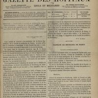 1101 - Page 1089 - Sommaire / Paris, le 25 novembre 1872. [Dr E. Le Sourd] / Faculté de médecine de Nancy. Séance d'installation