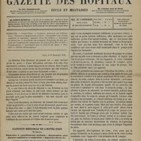 1205 - Page 1193 - Sommaire / Paris, le 27 décembre 1872. [Dr E. Le Sourd] / Clinique médicale de l'Hôtel-Dieu. M. Béhier. Pleurésies à épanchements modérés : thoracentèse avec trocarts capillaires et aspiration. - Appareils divers. (Leçons recueillies par H. Liouville... et Landrieux...)