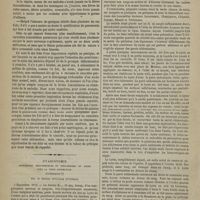 0014 - Page 4 - Revue clinique hebdomadaire. Fièvres intermittentes pneumoniques ou pneumonies pernicieuses / Ovariotomie. Adhérences très-étendues et très-solides du kyste avec la paroi abdominale. Guérison ; par le Docteur D'Olier...