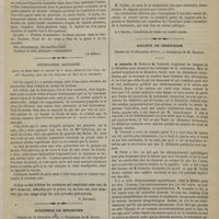 0015 - Page 5 - Ovariotomie. Adhérences très-étendues et très-solides du kyste avec la paroi abdominale. Guérison ; par le Docteur D'Olier... (A suivre) / Intoxication saturnine suivie de mort chez un enfant de 8 jours, produite par l'eau de Mme Delacour, mise sur les gerçures du sein de la nourrice / Académie de médecine. Séance du 31 décembre 1872. Élections / Rapport / Société de chirurgie. Séance du 18 décembre 1872