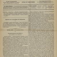 0045 - Page 33 - Sommaire / Séance de l'Académie de médecine. [Dr Victor Revillout] / Hôtel-Dieu. M. le Professeur Béhier. Paralysie générale des aliénés. (Leçon recueillie par M. G. Marseille)