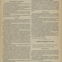 0049 - Page 37 - Académie de médecine. Séance du 11 janvier 1876. Correspondance officielle / Correspondance non officielle / Lecture. Du rhumatisme dans ses rapports avec le traumatisme. M. Verneuil / Communication. De la broncho-pneumonie rémittente. M. Bourgade / Société de médecine de Paris. Séance du 13 novembre 1875. Correspondance / A l'occasion du procès-verbal