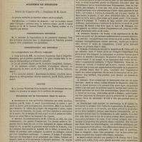 0074 - Page 62 - Académie des sciences. Séance du 10 janvier 1876. Présentations. Ozone. M. de Carvalho / Académie de médecine. Séance du 18 janvier 1876. Correspondance officielle / Correspondance non officielle / Lecture. Discussion sur la leucocytose dans la morve. M. Bouillaud