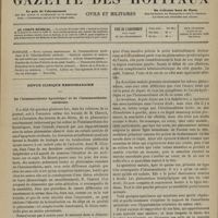 0077 - Page 65 - Sommaire / Revue clinique hebdomadaire. De l'hémianesthésie hystérique et de l'hémianesthésie cérébrale