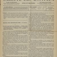 0085 - Page 73 - Sommaire / Hôpital des Enfants-Malades. M. Bouchut. Pleurésie aiguë guérie par l'émétique. - Angine couenneuse guérie par les douches de coaltar. - Stomatite ulcéro-membraneuse. - Principe de sa contagion. - Moyens de traitement