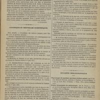 0107 - Page 95 - Variétés. Nouveaux éléments de physiologie humaine, comprenant les principes de la physiologie comparée et de la physiologie générale, par H. Beaunis... / Chronique et nouvelles scientifiques. Prix Bordin / Hôpital des Cliniques / Hôpital Sainte-Eugénie / Hospices d'Orléans / Hospices de Saint-Etienne / Cours particulier de technique microscopique / Bulletin bibliographique