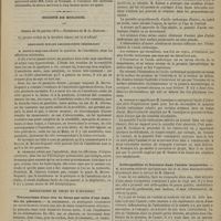 0121 - Page 109 - Académie de médecine. Séance du 1er février 1876. Suite de la discussion sur la leucocytose. M. Colin / Société de biologie. Séance du 29 janvier 1876. Discussion sur les localisations cérébrales. M. Brown-Sequard / Présentation de pièces et d'appareils. Traumatisme d'une tête de foetus par suite d'une maladie du placenta. M. Coudereau / De la respiration chez les grands mammifères. M. Sanson / Arthropathies et fractures dans l'ataxie locomotrice. M. Raymond
